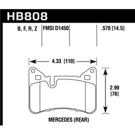 HAWK HB808B.570 brake pad sets HPS 5.0