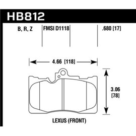 HAWK HB812Z.680 brake pad sets PC