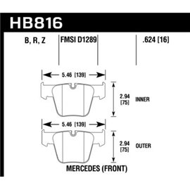 HAWK HB816B.624 brake pad sets HPS 5.0