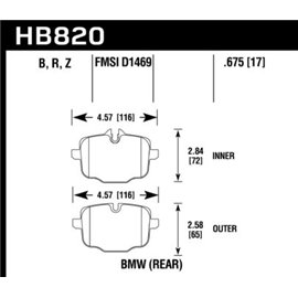 HAWK HB820B.675 brake pad sets HPS 5.0