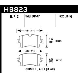 HAWK HB823B.652 brake pad sets HPS 5.0