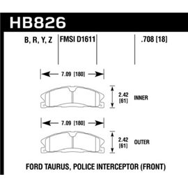 HAWK HB826Z.708 brake pad sets PC