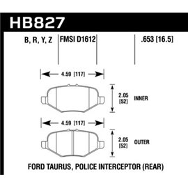 HAWK HB827B.653 brake pad sets HPS 5.0