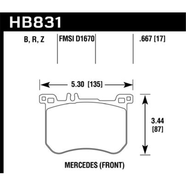 HAWK HB831Z.667 brake pad sets PC