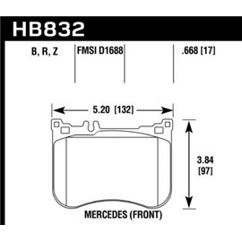HAWK HB832B.668 brake pad sets HPS 5.0