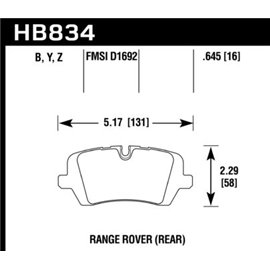 HAWK HB834Y.645 brake pad sets Street Race