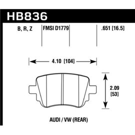 HAWK HB836Z.651 brake pad sets PC