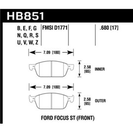 HAWK HB851E.680 brake pad sets Blue 9012