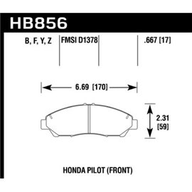 HAWK HB856Y.667 brake pad sets LTS