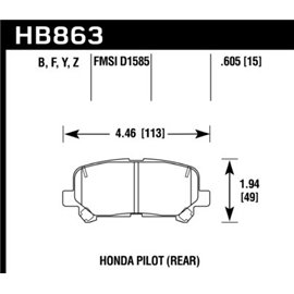 HAWK HB863Y.605 brake pad sets LTS