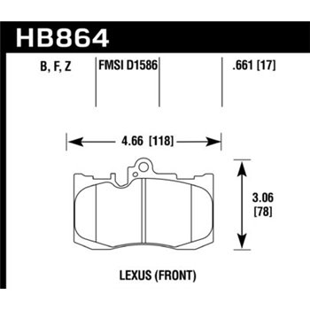 HAWK HB864B.661 brake pad sets HPS 5.0