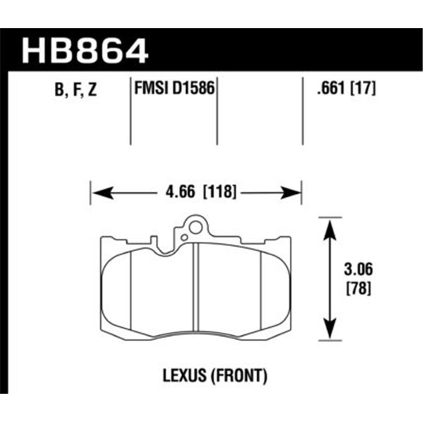 HAWK HB864Z.661 brake pad sets PC
