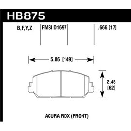 HAWK HB875Y.666 brake pad sets LTS