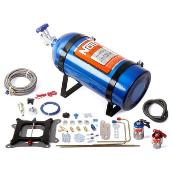 NOS 02001 "Cheater" series Nitrous System, fits Holley 4150 and Carter AFB (late), 150-250 HP, includes Blue 10 lb Bottle