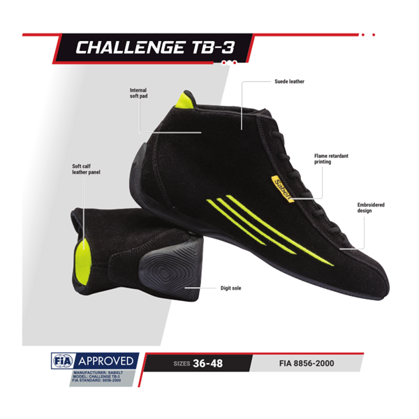 SABELT RFTB03NRR46  CHALLENGE TB-3 shoes black 46