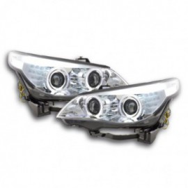Angel Eye headlight  LED Xenon BMW serie 5 E60/E61 Yr. 03-04 chrome