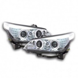 headlight Angel Eyes LED Xenon BMW serie 5 E60/E61 Yr. 05-08 chrome