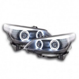 Angel Eye Headlight  CCFL Xenon BMW serie 5 E60/E61 Yr. 05-08 black chrome RHD