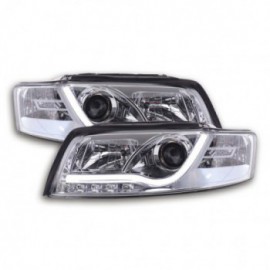 Daylight headlights with LED lightbar DRL look Audi A4 B6 8E Yr. 01-04 chrome