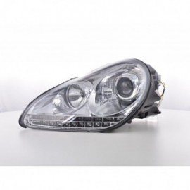 headlights Daylight LED DRL look  Porsche Cayenne 9PA year 02-06 chrome