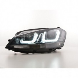 Daylight headlights with LED DRL VW Golf 7 Yr. ab 2012 GTI-Look black/chrome