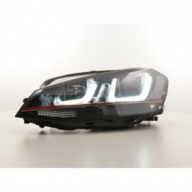 Daylight headlights with LED DRL VW Golf 7 Yr. ab 2012 GTI-Look black/red