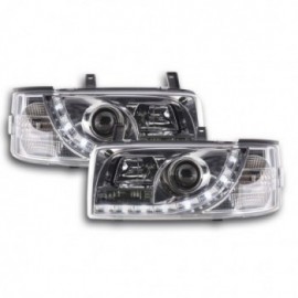Daylight headlights with LED DRL look VW Bus T4 Yr. 90-03 chrome