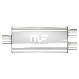 MagnaFlow 5" X 8" Oval Center/Dual Straight Through Performance Muffler IN 2,5" OUT 2,5"