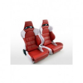 FK sport seats half bucket seats Set Edition 1 artificial leather red white DP007