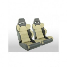 FK sport seats half bucket seats Set Edition 1 imitation leather beige / black DP009