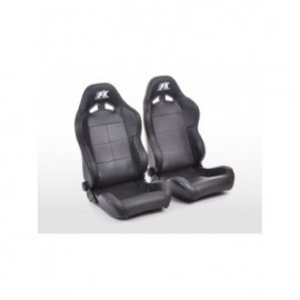FK sport seats Auto half-shell seats Set Speed real leather in motorsport look black FKRSE103L / 103R