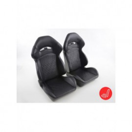 FK sport seats half bucket seats set synthetic leather black with seat heating FKRSE14043-H