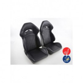 FK sport seats car half-shell seats set synthetic leather black with seat heating and massage FKRSE14043-M