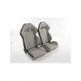FK sport seats car half-shell seats set synthetic leather gray seam black FKRSE14045