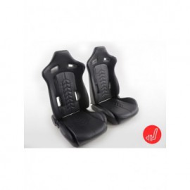 FK sport seats car half-shell seats set synthetic leather black with seat heating FKRSE14049-H