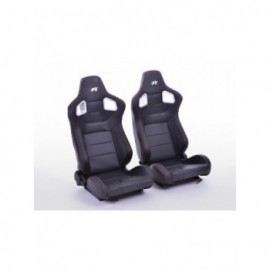 FK sport seats auto half-shell seats Set Stuttgart artificial leather black carbon look FKRSE17021