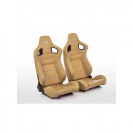 FK sports seats car half-shell seats Set Stuttgart artificial leather beige FKRSE17027