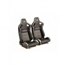 FK sport seats car half-shell seats set Bremen synthetic leather black / gray carbon look FKRSE17067