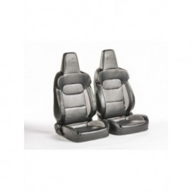 FK sports seats car half-shell seats set Munich artificial leather black / gray FKRSE18045