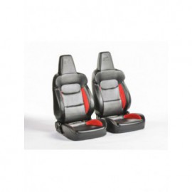 FK sport seats car half-shell seats set Munich artificial leather black / red FKRSE18047
