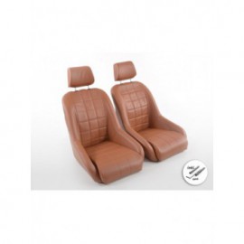 FK Oldtimersitze Car full bucket seats set in a retro look, light brown FKRSE14095
