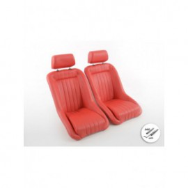 FK Oldtimersitze Car full bucket seats set in retro look red FKRSE14075