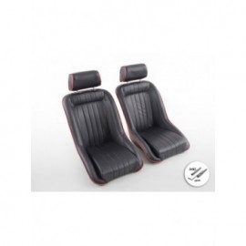 FK Oldtimersitze Car full bucket seat set in retro look black / red FKRSE14067