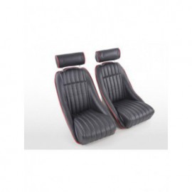 Sportseat Set Montgomery artificial leather black seam Red /