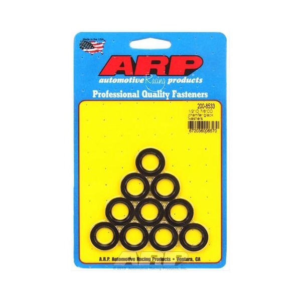 "7/16"ID 13/16"OD .120"TH  black chamfer washers"  (10pcs)