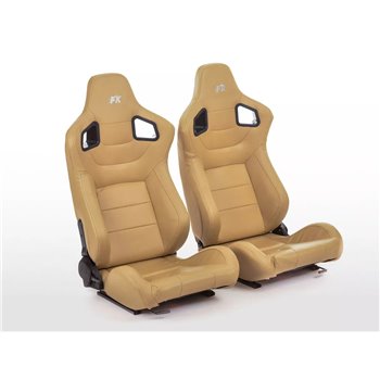 FK sports seats car half-shell seats Set Stuttgart artificial leather beige FKRSE17027