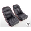 FK Oldtimersitze Car full bucket seats Set Montgomery in a retro look black / red FKRSE011083L