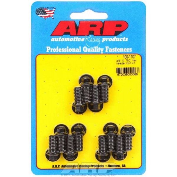 "3/8""-24 x 1.000 hex 7/16 wrenching black oxide bolts" 5pcs