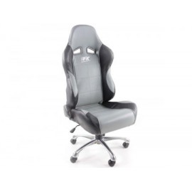 Office chair seat sports, art leather black / grey