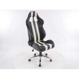 Office Chair Sport Seat with armrest synthetic leather black/white